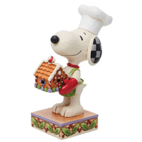 Snoopy mit Lebkuchenhaus: "Weihnachts-Kreationen" (PEANUTS BY JIM SHORE) Figur