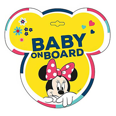 Minnie Maus Rückscheiben-Schild "BABY ON BOARD"