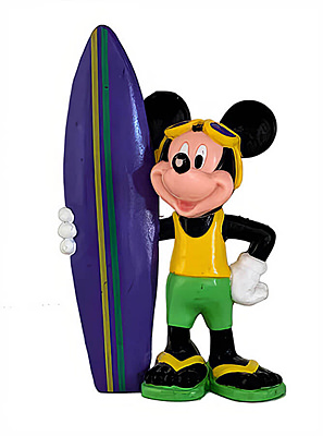 Mickey with surfboard small figure 7.5cm