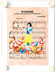 Schneewittchen und die 7 Zwerge auf Notenblatt "I'm Wishing" / Canvas-Druck 21x30cm