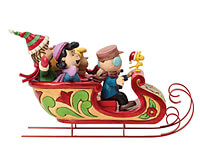 Snoopy und Freunde im Schlitten (PEANUTS BY JIM SHORE) Figur