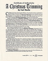 Carl Barks: A Christmas Trimming Lithograph