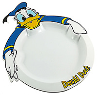Donald Duck Teller und Reliefbecher (Satz mit 4 Tellern + 4 Bechern)