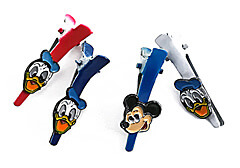 4 Metallklammern Micky Maus / Donald Duck
