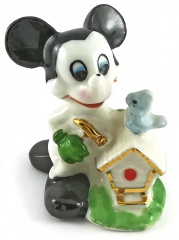 Micky Maus mit Vogelhaus Porzellanfigur 6cm