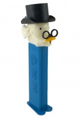 PEZ Spender Dagobert Duck mit Zwicker (Variante: kleine runde Pupillen)