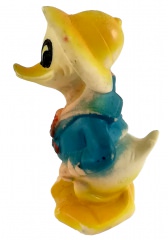 Donald Duck big game hunter with rifle squeaking figure