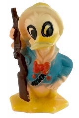 Donald Duck big game hunter with rifle squeaking figure