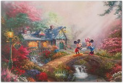 Mickey and Minnie - Sweetheart Bridge THOMAS KINKADE Canvas-Druck 40x30cm/16x12