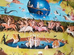 Hieronymus Bosch: Der Garten der Lüste / Canvas-Druck 140x70cm