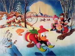 Carl Barks: Snow Fun Canvas-Druck (62x46cm/24x18)