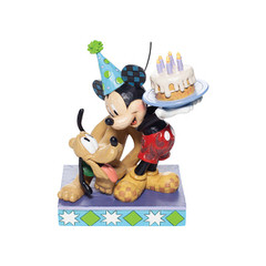 Pluto and Mickey Birthday Figurine Happy Birthday, Pal (DISNEY TRADITIONS)