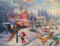 Mickeys Victorian Christmas THOMAS KINKADE Canvas-Druck (41x30cm/16x12)