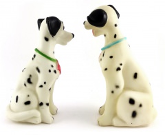 Pongo and Perdita squeaking figures 14cm/13cm