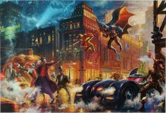 The Dark Knight Saves Gotham City THOMAS KINKADE Canvas-Druck 46x30cm/18x12