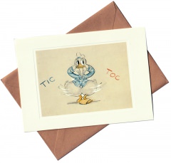 Greeting Card Donald Duck in Clock Cleaners Tic Toc (with envelope)