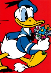 Postkarte Donald with flowers