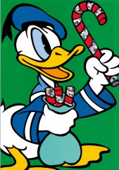 Postkarte Donald with candy