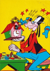 Postkarte "Goofy mit Kuckucksuhr"