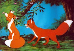 Postcard Tod and Vixey (The Fox and the Hound)