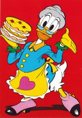 Postkarte Oma Duck mit Torte