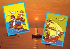 Postcard Greeting from the water with Chip ‘n Dale and the Ducks