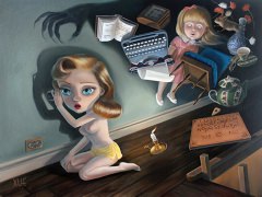 Xue Wang: Eavesdropping / Canvas-Druck 41x30cm