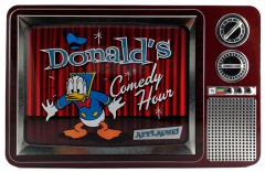 Blechdose in Fernseherform mit Donald Duck (Donalds Comedy Hour: Applause!)