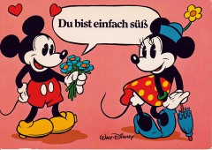 Postkarte "Du bist einfach süß" / Micky und Minni