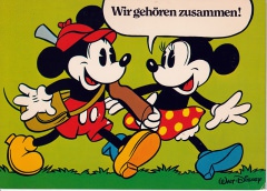 Postkarte Wir gehören zusammen! / Micky und Minni