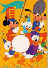 Postkarte Musikparade / Micky, Goofy, Donald & Tick, Trick und Track