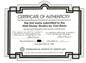 Carl Barks 95th Birthday Commemorative Signed Limited Edition