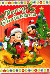 Weihnachtskarte Merry Christmas Micky, Minni, Pluto
