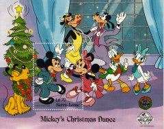 Stamp block Disney Mickeys Christmas Dance / Sierra Leone 1988