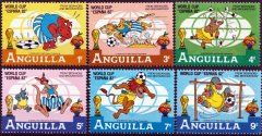 Briefmarkenteilsatz "World Cup España 82 – From ‘Bedknobs and Broomsticks'" 6 Werte / Anguilla 1982