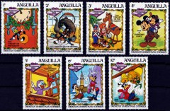 Briefmarkenteilsatz Christmas 1983 – Dickens Christmas Stories 7 Werte / Anguilla 1983
