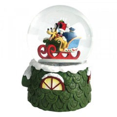 Musical Laughing All the Way Mickey and Pluto Christmas Waterball
