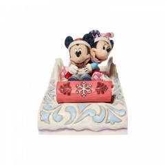 Sledding Sweethearts - Mickey & Minnie Sledding Figurine