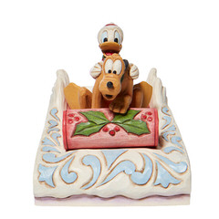 Ein Freundschaftsrennen - Donald & Pluto (DISNEY TRADITIONS) Schlittenfigur