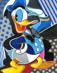 Donald grüßend abstrakt / Canvas-Druck 40x60cm