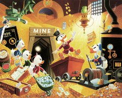 Werbeflyer für Carl Barks Lithographie Rich Finds at Inventory Time