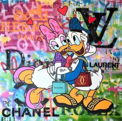 Donald und Daisy True Love / Canvas-Druck 30x30cm