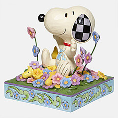 Snoopy im Blumenbett Figur