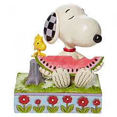 Snoopy and Woodstock eating Watermelon Figurine