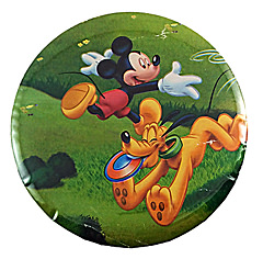 Micky und Pluto Button mit Anstecknadel Ø 7cm