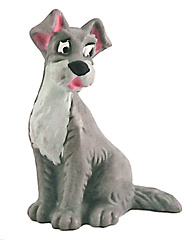 Strolch (Susi und Strolch) BULLY Fell grau-weiß Kleinfigur 6cm
