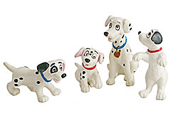 Lucky, Freckles, Pongo, Patch (101 Dalmatiner) BULLY Kleinfiguren