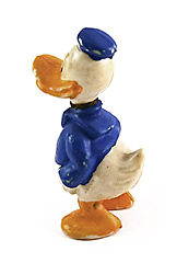 Donald Duck hollow body small figure plastic 6cm / with inscription