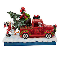 Fab 4 with Red Truck & Tree Figurine