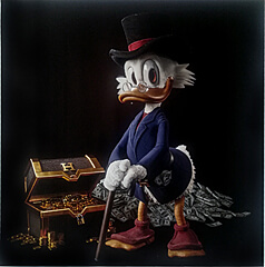 Dagobert Duck Money Moves / Canvas-Druck 40x40cm